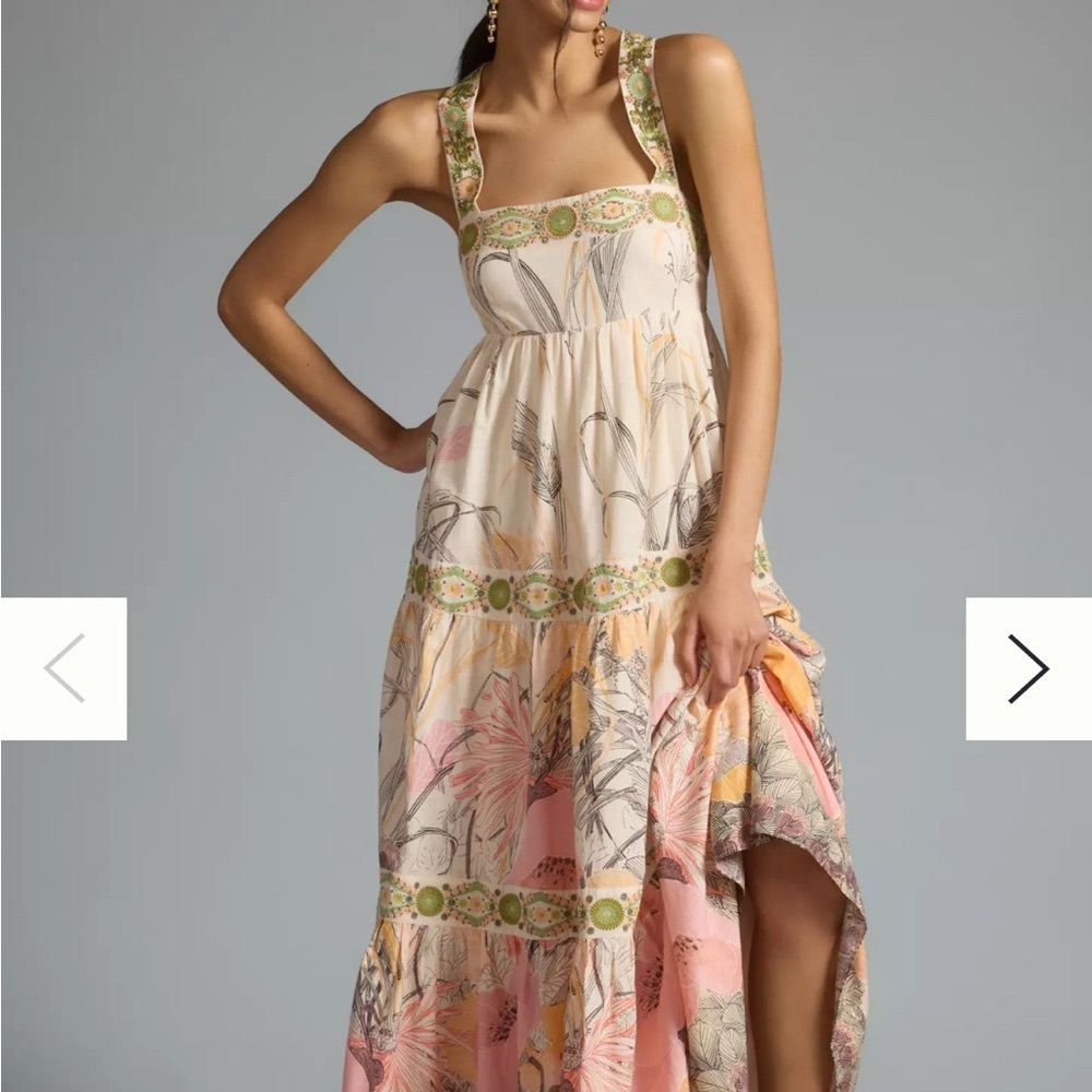 NWOT By Anthropologie Square Neck Floral Maxi Dress - Size Small